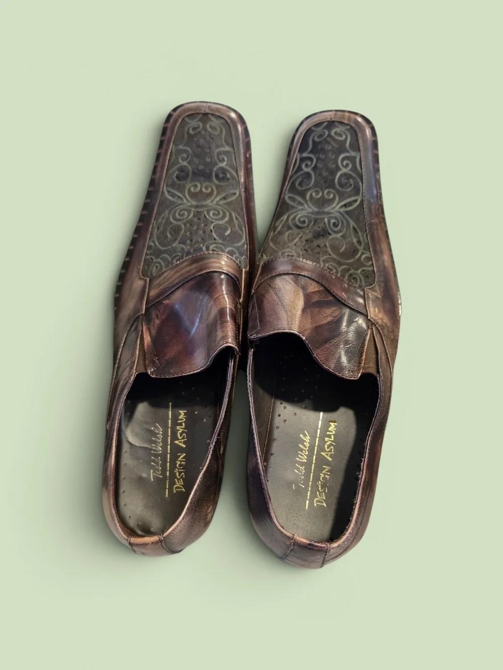 Men's Brown Slip-On Loafers with Decorative Panel